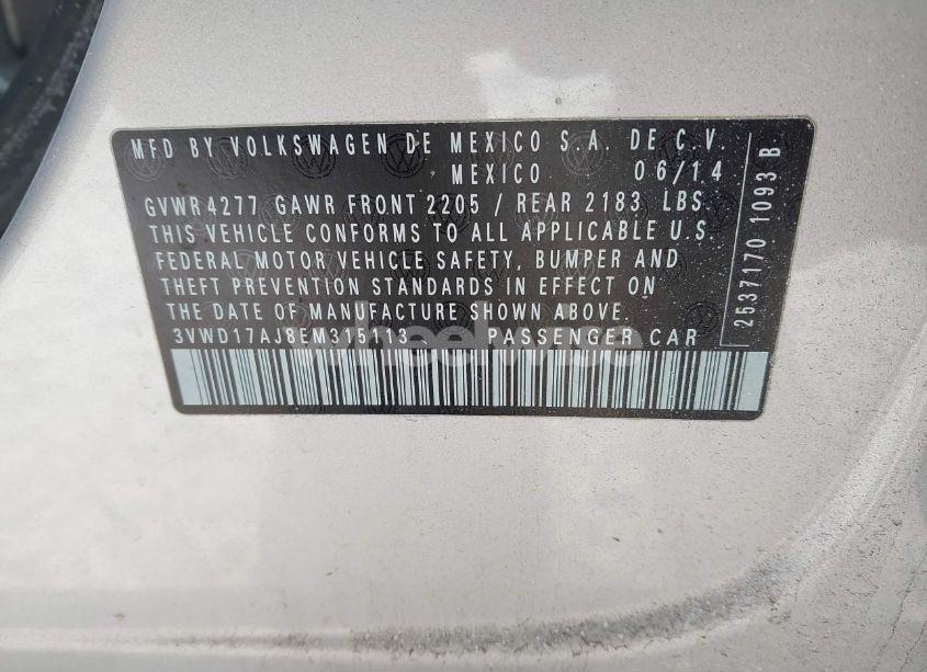 Photo 9 of 2014 Volkswagen Jetta 1.8T SE (VIN 3VWD17AJ8EM315113)