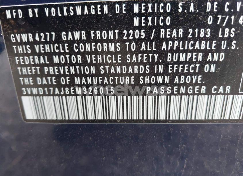 Photo 9 of 2014 Volkswagen Jetta 1.8T SE (VIN 3VWD17AJ8EM326015)