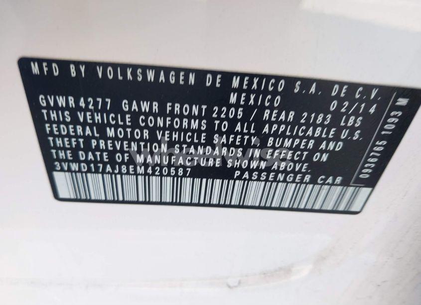 Photo 9 of 2014 Volkswagen Jetta 1.8T SE (VIN 3VWD17AJ8EM420587)