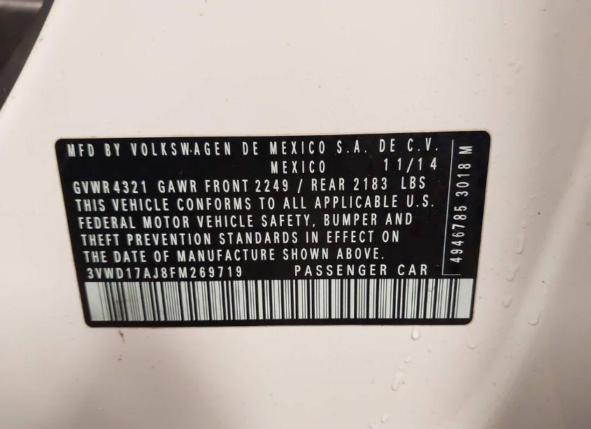 Photo 9 of 2015 Volkswagen Jetta 1.8T SE (VIN 3VWD17AJ8FM269719)