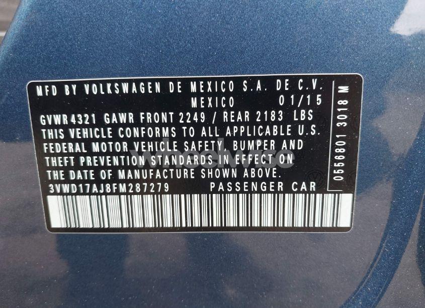 Photo 9 of 2015 Volkswagen Jetta 1.8T SE (VIN 3VWD17AJ8FM287279)