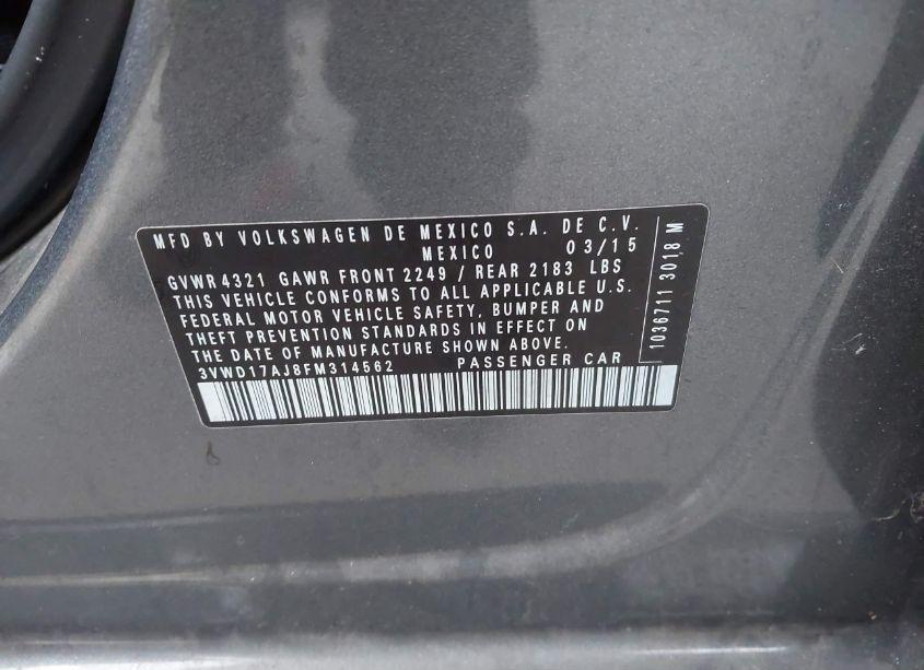 Photo 9 of 2015 Volkswagen Jetta 1.8T SE (VIN 3VWD17AJ8FM314562)