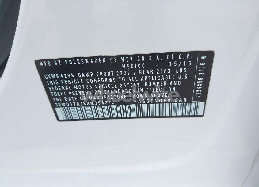 Photo 9 of 2016 Volkswagen Jetta 1.8T SPORT (VIN 3VWD17AJ8GM396312)