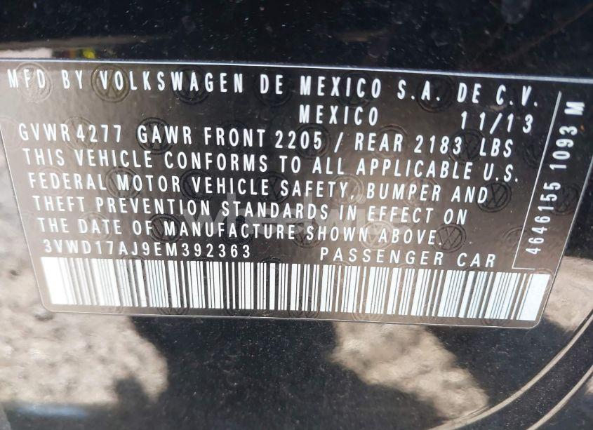 Photo 9 of 2014 Volkswagen Jetta 1.8T SE (VIN 3VWD17AJ9EM392363)