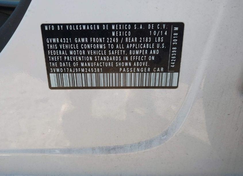 Photo 9 of 2015 Volkswagen Jetta 1.8T SE (VIN 3VWD17AJ9FM245381)