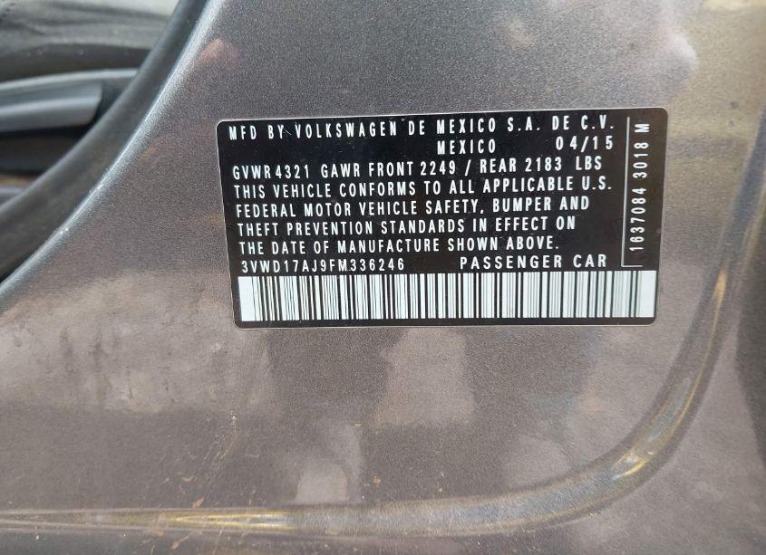 Photo 9 of 2015 Volkswagen Jetta 1.8T SE (VIN 3VWD17AJ9FM336246)