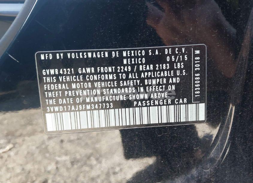 Photo 9 of 2015 Volkswagen Jetta 1.8T SPORT (VIN 3VWD17AJ9FM347733)