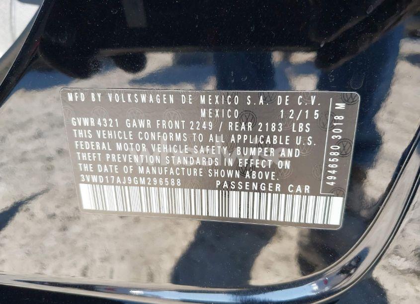 Photo 9 of 2016 Volkswagen Jetta 1.8T SPORT (VIN 3VWD17AJ9GM296588)