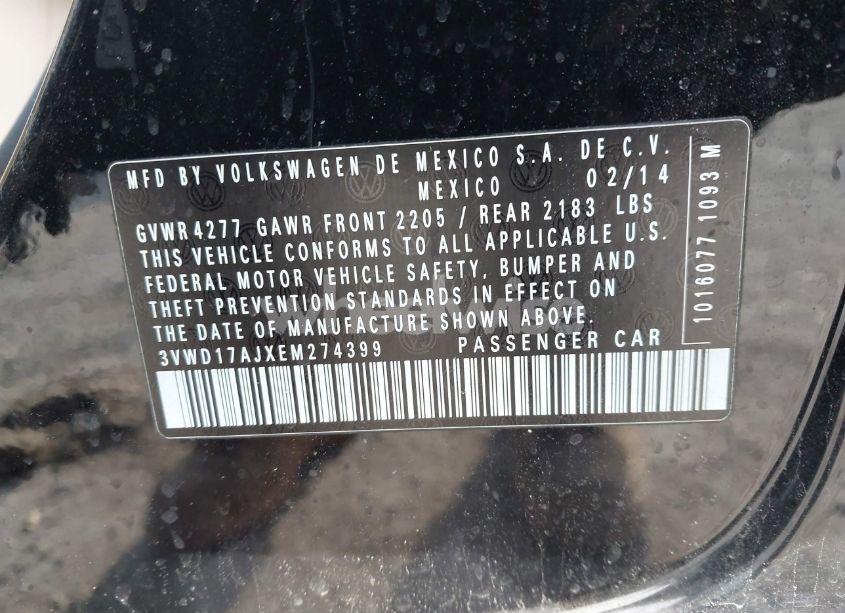 Photo 9 of 2014 Volkswagen Jetta 1.8T SE (VIN 3VWD17AJXEM274399)