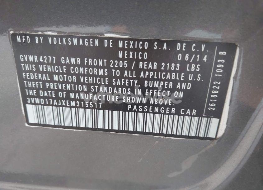 Photo 9 of 2014 Volkswagen Jetta 1.8T SE (VIN 3VWD17AJXEM315517)