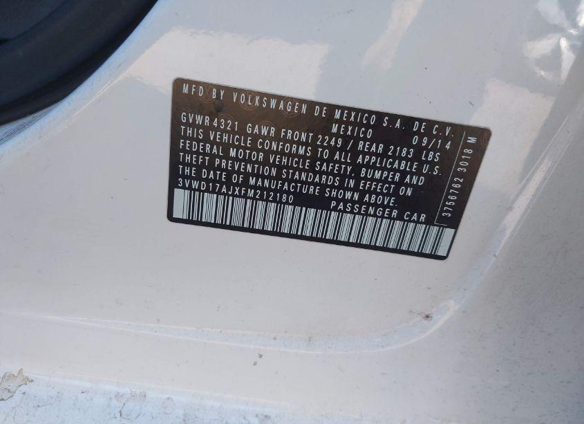 Photo 9 of 2015 Volkswagen Jetta 1.8T SE (VIN 3VWD17AJXFM212180)