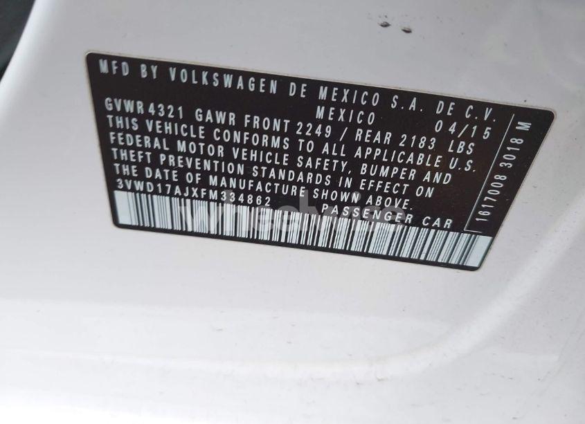Photo 9 of 2015 Volkswagen Jetta 1.8T SE (VIN 3VWD17AJXFM334862)