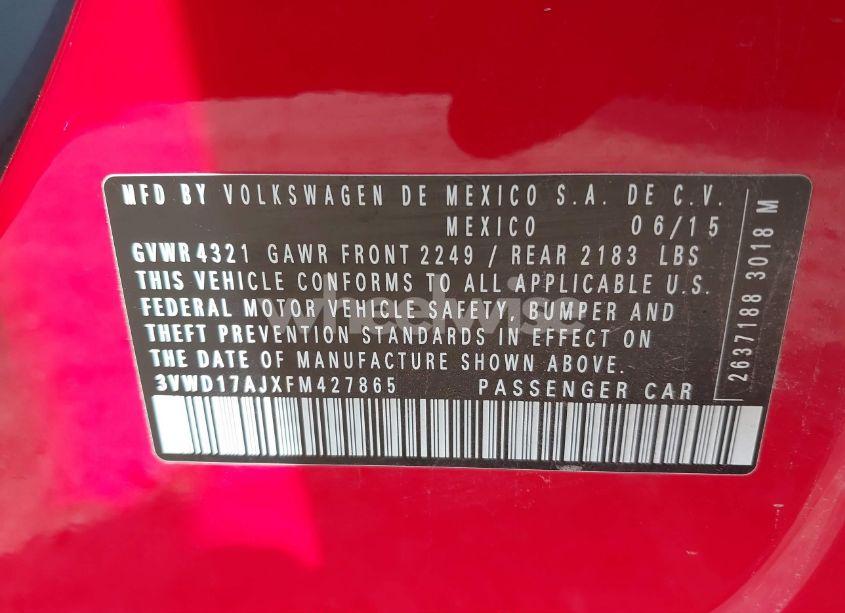 Photo 9 of 2015 Volkswagen Jetta 1.8T SPORT (VIN 3VWD17AJXFM427865)