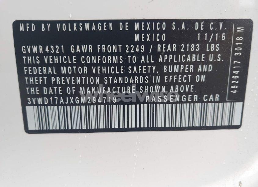 Photo 9 of 2016 Volkswagen Jetta 1.8T SPORT (VIN 3VWD17AJXGM294719)
