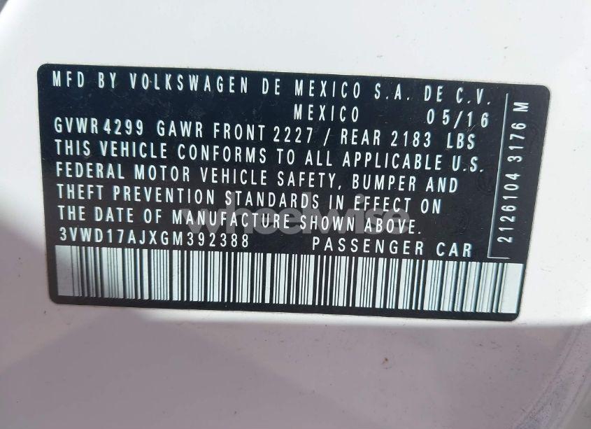 Photo 9 of 2016 Volkswagen Jetta 1.8T SPORT (VIN 3VWD17AJXGM392388)