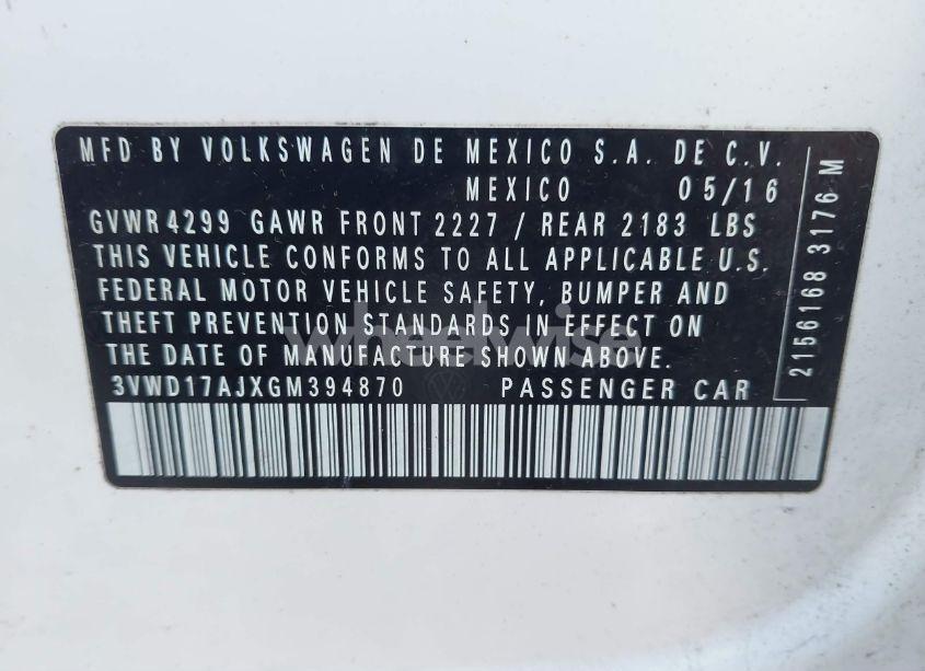 Photo 9 of 2016 Volkswagen Jetta 1.8T SPORT (VIN 3VWD17AJXGM394870)