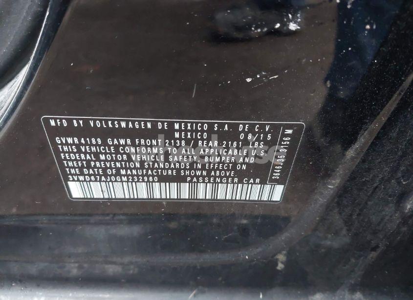 Photo 9 of 2016 Volkswagen Jetta 1.4T SE (VIN 3VWD67AJ0GM232960)
