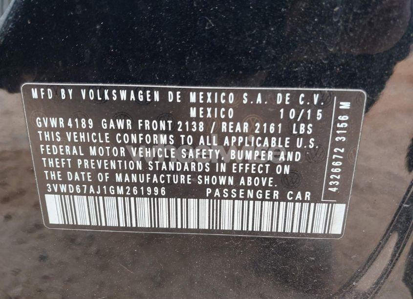 Photo 9 of 2016 Volkswagen Jetta 1.4T SE (VIN 3VWD67AJ1GM261996)