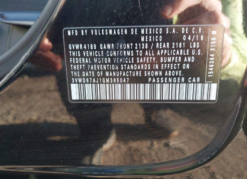 Photo 9 of 2016 Volkswagen Jetta 1.4T SE (VIN 3VWD67AJ1GM365047)