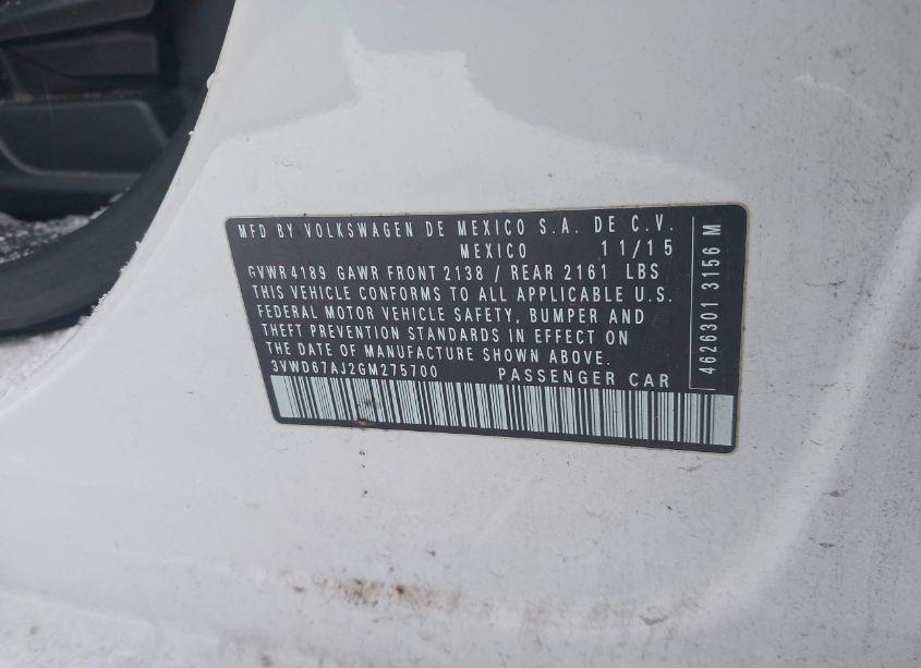 Photo 9 of 2016 Volkswagen Jetta 1.4T SE (VIN 3VWD67AJ2GM275700)