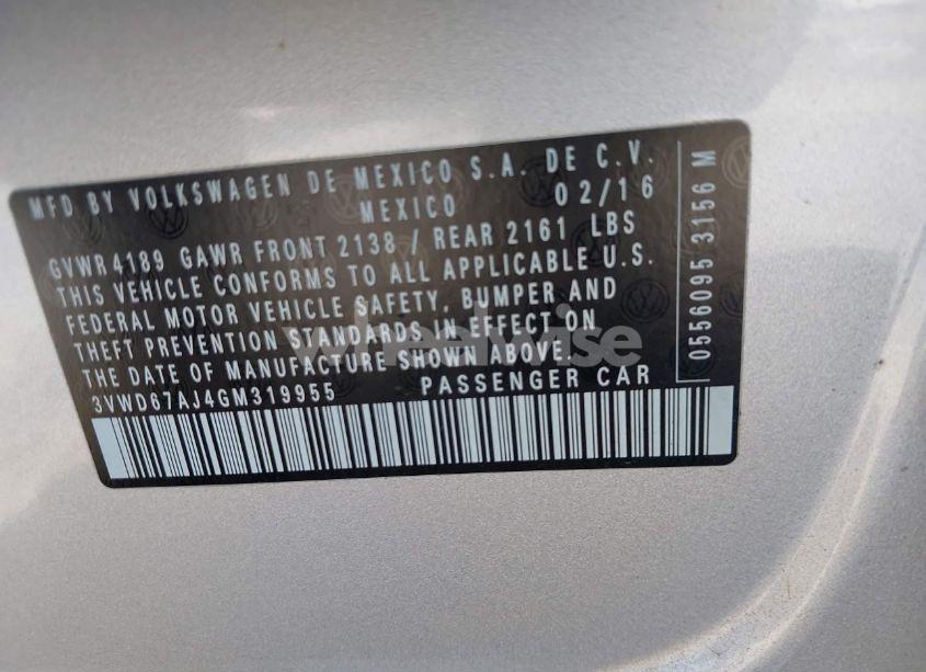 Photo 9 of 2016 Volkswagen Jetta 1.4T SE (VIN 3VWD67AJ4GM319955)