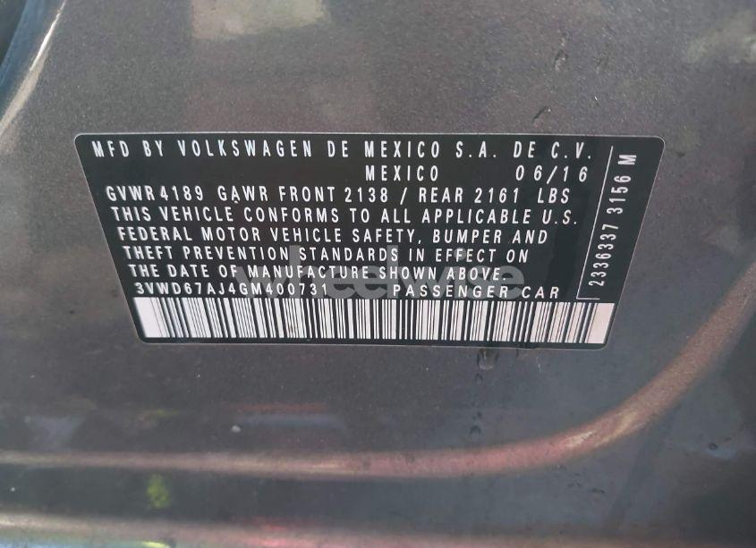 Photo 9 of 2016 Volkswagen Jetta 1.4T SE (VIN 3VWD67AJ4GM400731)