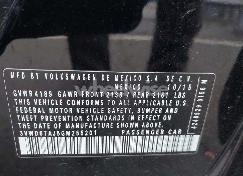 Photo 9 of 2016 Volkswagen Jetta 1.4T SE (VIN 3VWD67AJ5GM255201)