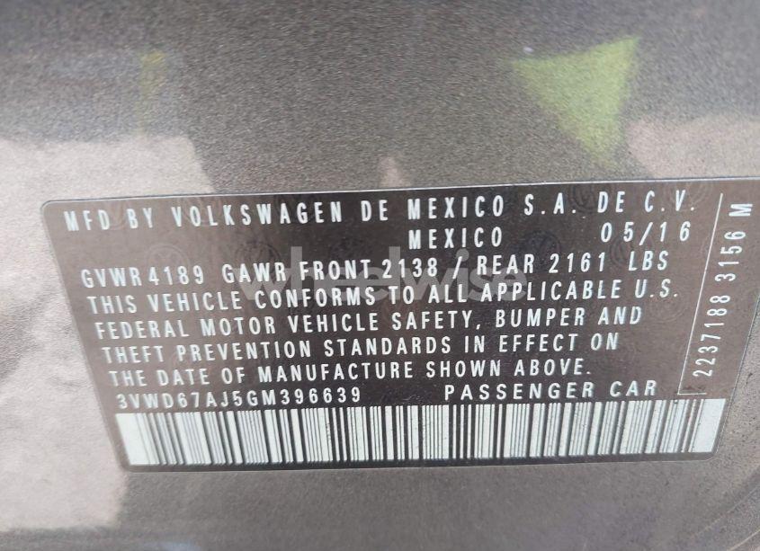 Photo 9 of 2016 Volkswagen Jetta 1.4T SE (VIN 3VWD67AJ5GM396639)