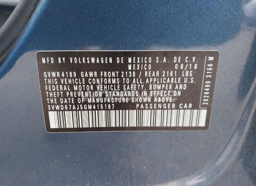 Photo 9 of 2016 Volkswagen Jetta 1.4T SE (VIN 3VWD67AJ5GM415187)