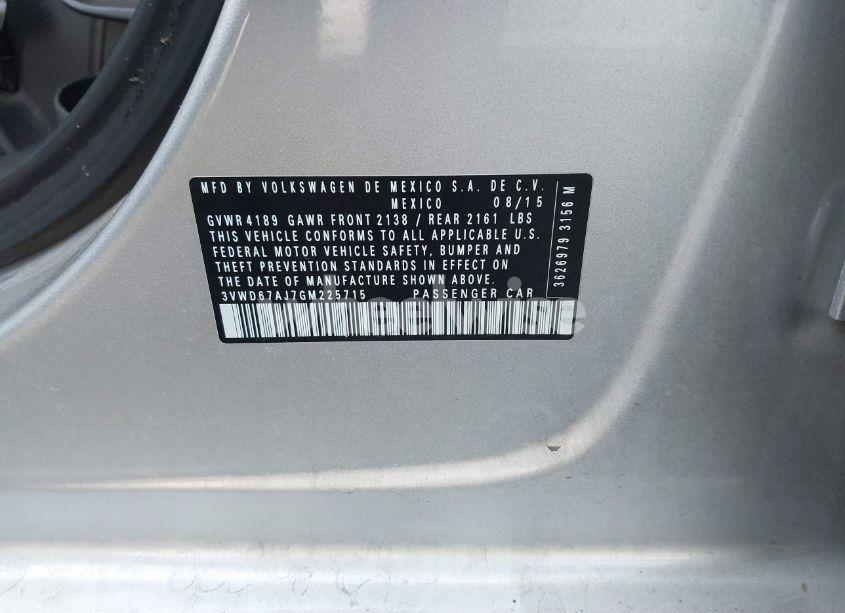 Photo 9 of 2016 Volkswagen Jetta 1.4T SE (VIN 3VWD67AJ7GM225715)