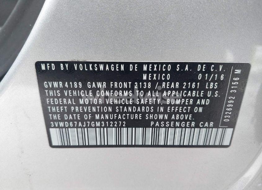 Photo 9 of 2016 Volkswagen Jetta 1.4T SE (VIN 3VWD67AJ7GM312272)