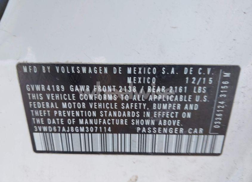 Photo 9 of 2016 Volkswagen Jetta 1.4T SE (VIN 3VWD67AJ8GM307114)