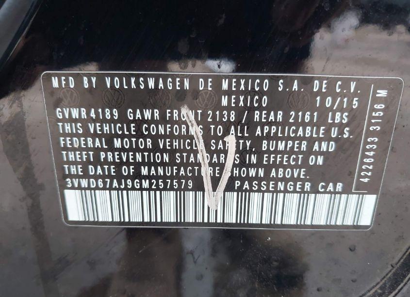 Photo 9 of 2016 Volkswagen Jetta 1.4T SE (VIN 3VWD67AJ9GM257579)