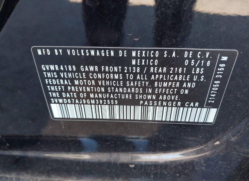 Photo 9 of 2016 Volkswagen Jetta 1.4T SE (VIN 3VWD67AJ9GM392559)