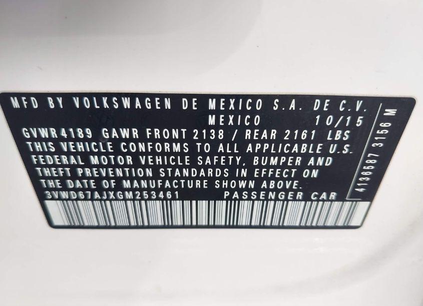 Photo 9 of 2016 Volkswagen Jetta 1.4T SE (VIN 3VWD67AJXGM253461)