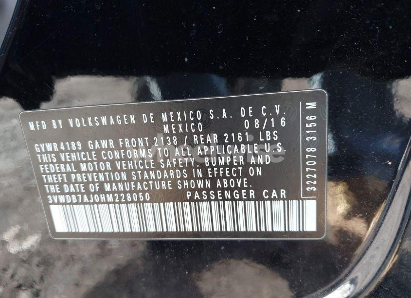 Photo 9 of 2017 Volkswagen Jetta 1.4T SE (VIN 3VWDB7AJ0HM228050)