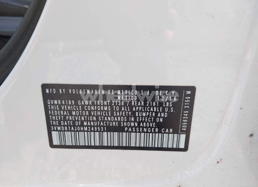 Photo 9 of 2017 Volkswagen Jetta 1.4T SE (VIN 3VWDB7AJ0HM249531)