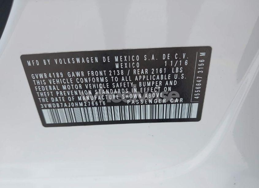 Photo 9 of 2017 Volkswagen Jetta 1.4T SE (VIN 3VWDB7AJ0HM276616)