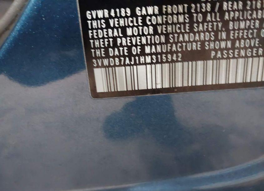 Photo 9 of 2017 Volkswagen Jetta 1.4T SE (VIN 3VWDB7AJ1HM315942)