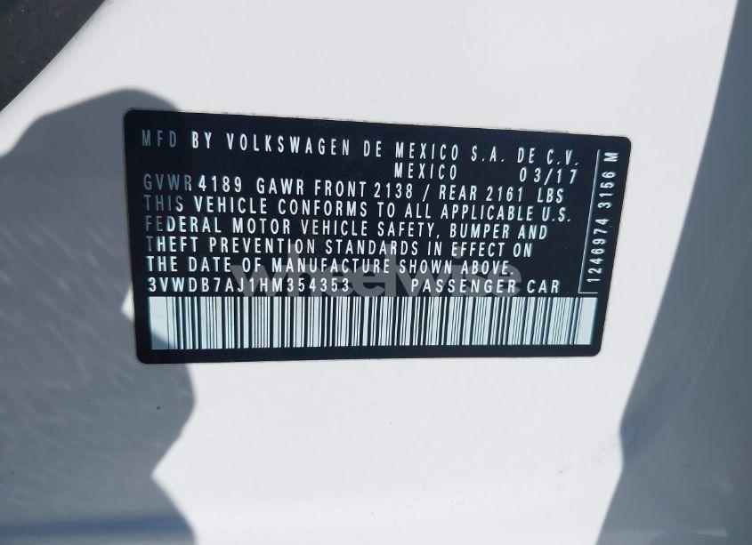 Photo 9 of 2017 Volkswagen Jetta 1.4T SE (VIN 3VWDB7AJ1HM354353)