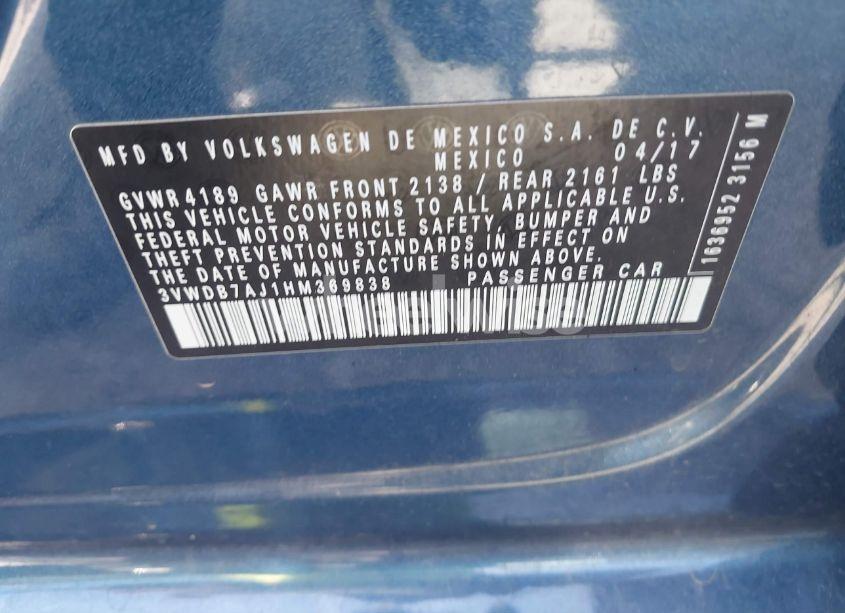 Photo 9 of 2017 Volkswagen Jetta 1.4T SE (VIN 3VWDB7AJ1HM369838)