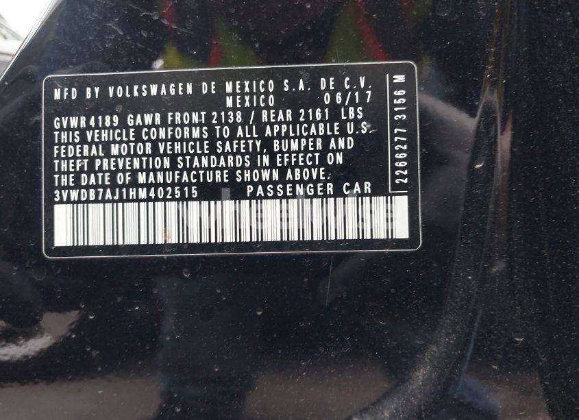 Photo 9 of 2017 Volkswagen Jetta 1.4T SE (VIN 3VWDB7AJ1HM402515)