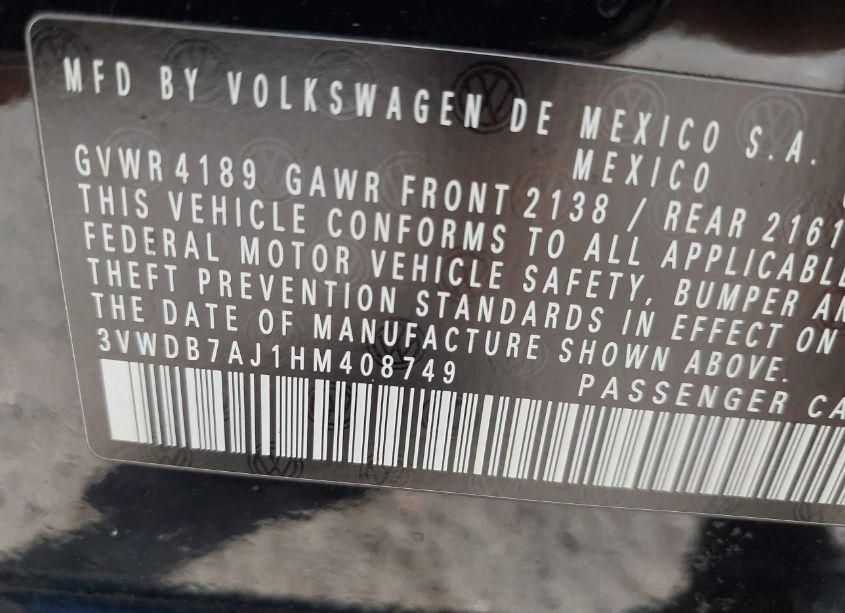 Photo 9 of 2017 Volkswagen Jetta 1.4T SE (VIN 3VWDB7AJ1HM408749)