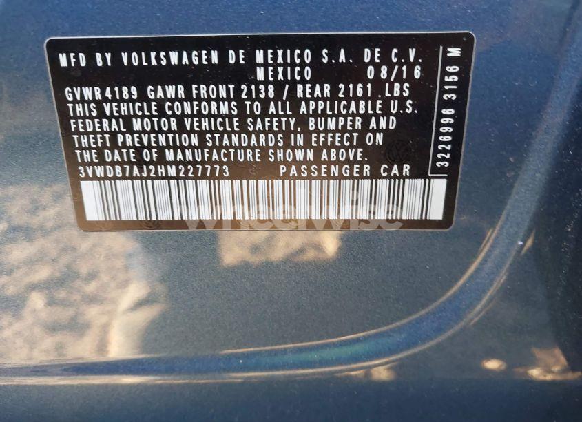 Photo 9 of 2017 Volkswagen Jetta 1.4T SE (VIN 3VWDB7AJ2HM227773)