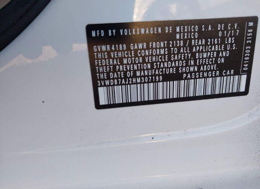 Photo 9 of 2017 Volkswagen Jetta 1.4T SE (VIN 3VWDB7AJ2HM307199)