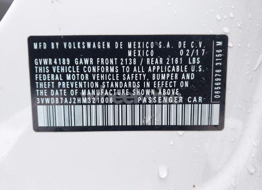 Photo 9 of 2017 Volkswagen Jetta 1.4T SE (VIN 3VWDB7AJ2HM321006)