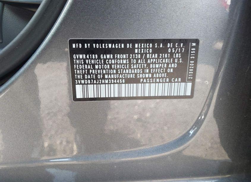 Photo 9 of 2017 Volkswagen Jetta 1.4T SE (VIN 3VWDB7AJ2HM394456)