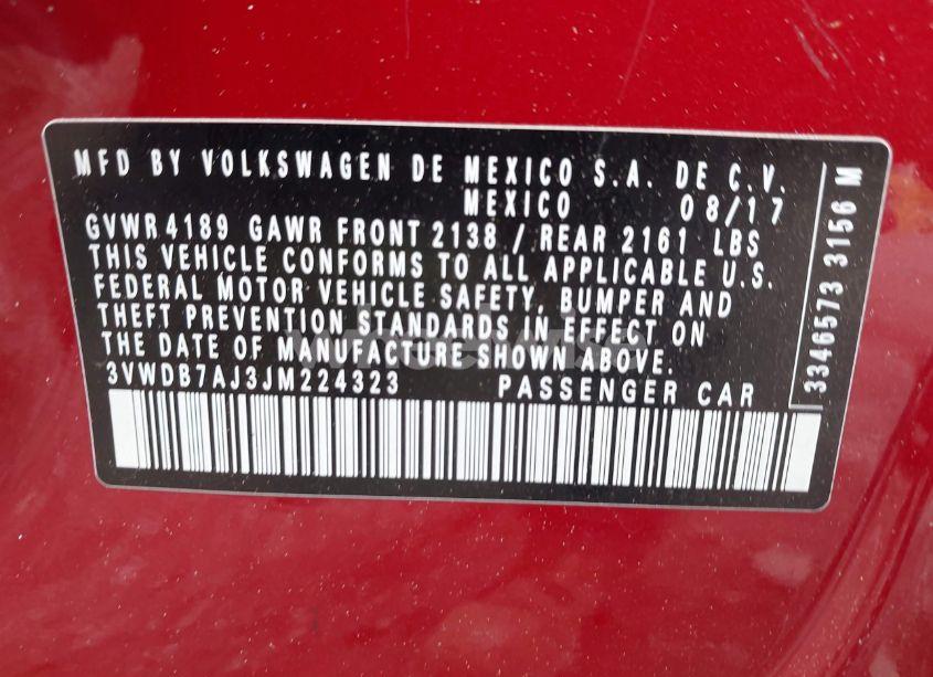 Photo 9 of 2018 Volkswagen Jetta 1.4T SE/1.4T WOLFSBURG EDITION (VIN 3VWDB7AJ3JM224323)