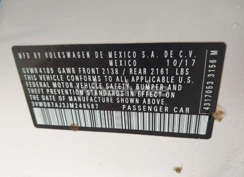 Photo 9 of 2018 Volkswagen Jetta 1.4T SE/1.4T WOLFSBURG EDITION (VIN 3VWDB7AJ3JM248587)