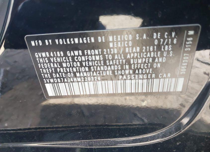 Photo 9 of 2017 Volkswagen Jetta 1.4T SE (VIN 3VWDB7AJ4HM220324)